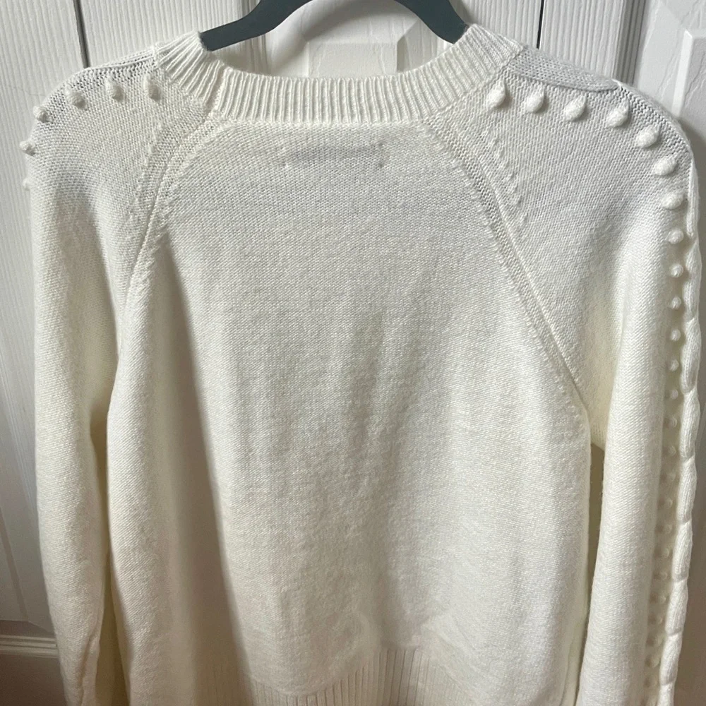 LOFT Women's Ivory Cable Knit Sweater - Picture 2 of 3